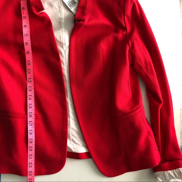 POINT ZERO Red Collarless Cotton Blazer NWT Size M - Picture 9 of 11